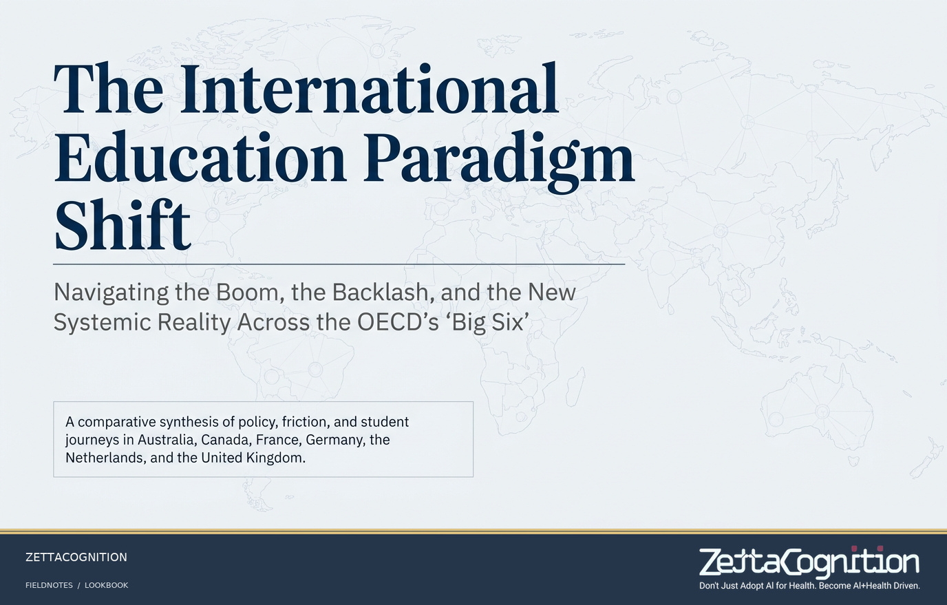 Recalibrating International Student Mobility opening slide with the intact ZettaCognition footer