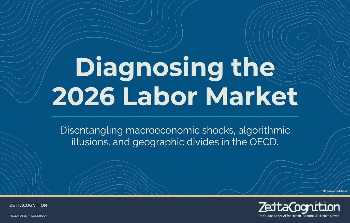 Diagnosing the 2026 Labor Market opening slide on macro shocks, AI and geographic divides, with the intact ZettaCognition footer